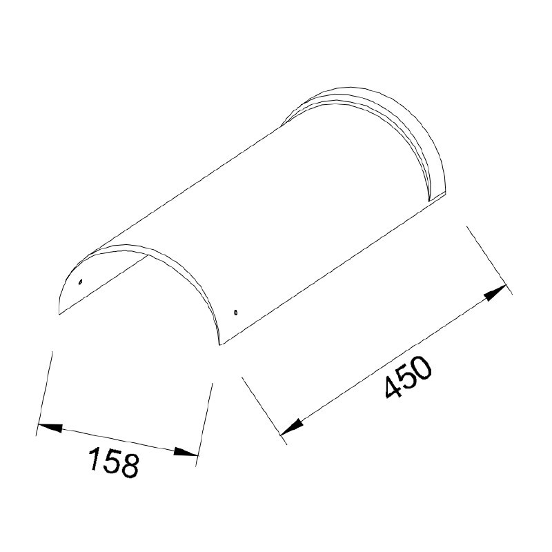 Schéma Faîtière Demi-ronde en alu 7/10ème