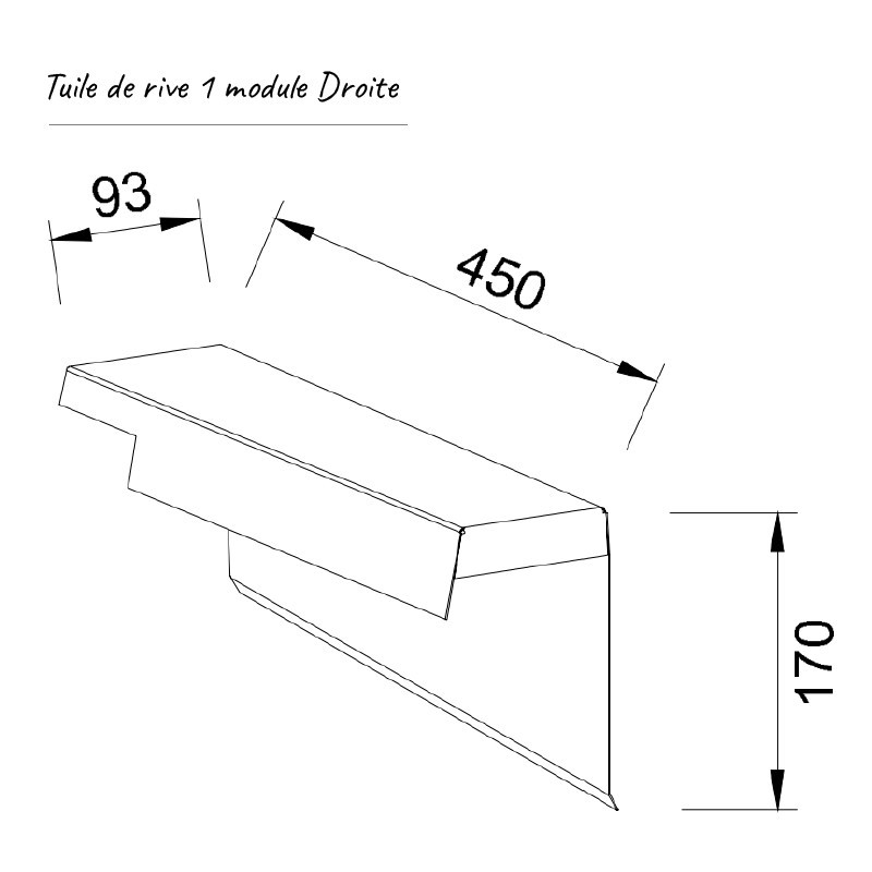 Schéma Tuile de rive alu 7/10ème droite