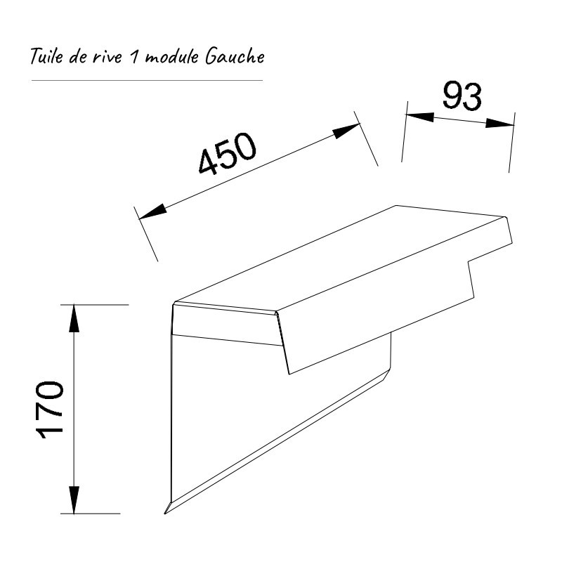 Schéma Tuile de rive alu 7/10ème gauche