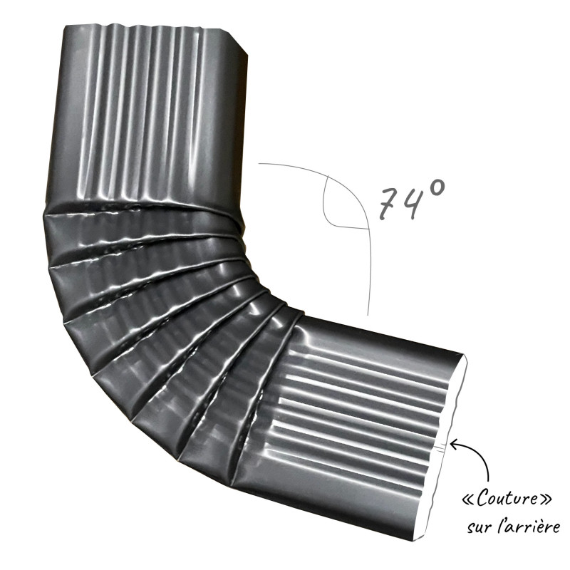 Coude latéral alu 7016 angle 74° - BA6