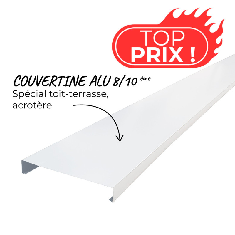 Couvertine blanc RAL9010 en 2m