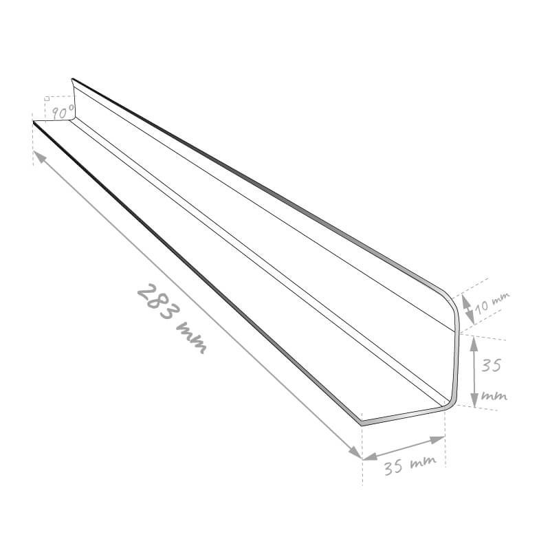 Schéma Talon mural ECO 283mm RAL9005 en alu