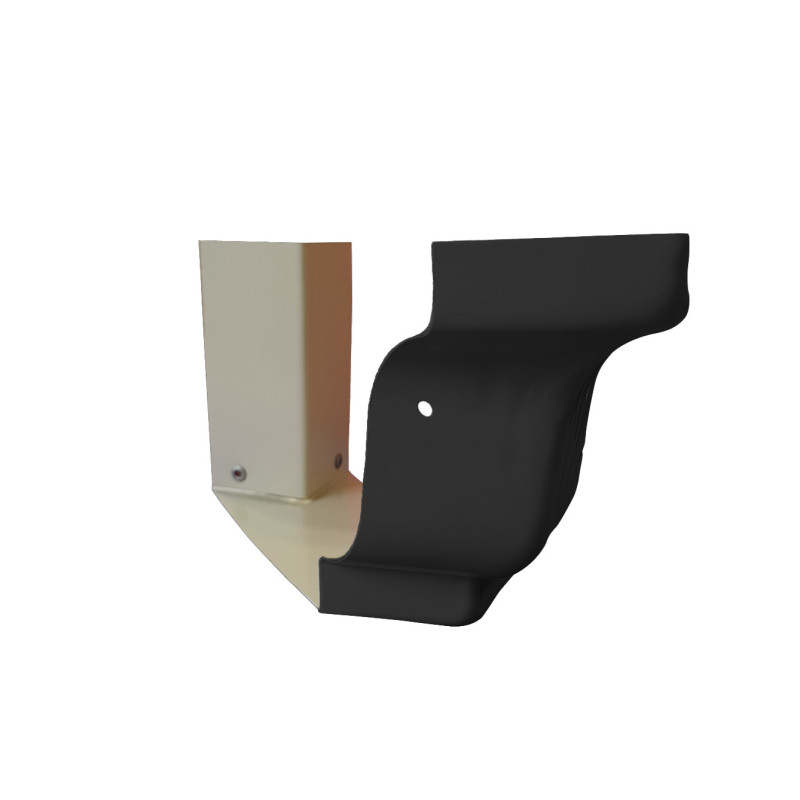 Angle extérieur 90° NG18 noir pour gouttière alu corniche G300