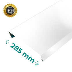 couvertine alu pour tête de mur, de couleur blanc RAL9010 en longueur 4m