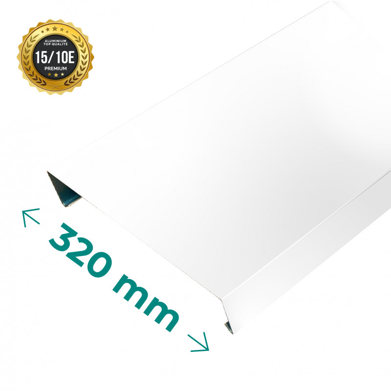 Couvertine en alu haute qualité et épaisseur 1,5mm avec une longueur exceptionnelle de 4m linéaire en coloris blanc pur