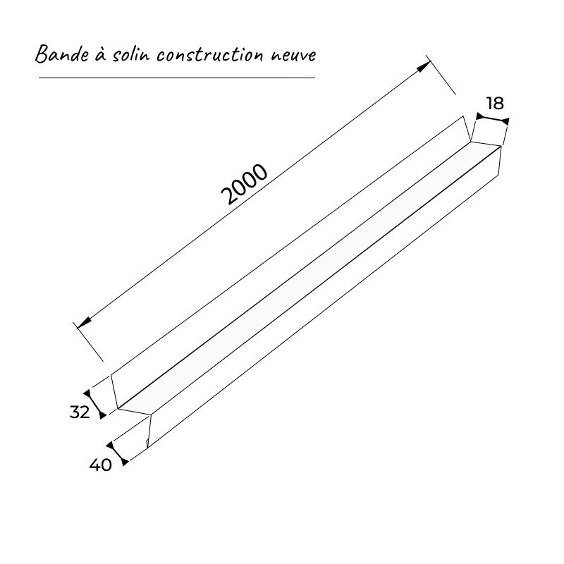 Schéma Bande à Solin pour construction neuve en aluminium