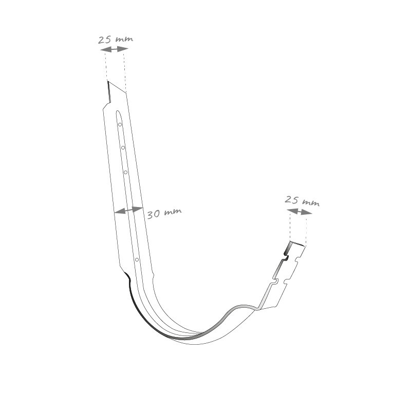 Schéma Crochet alu gouttière Havraise