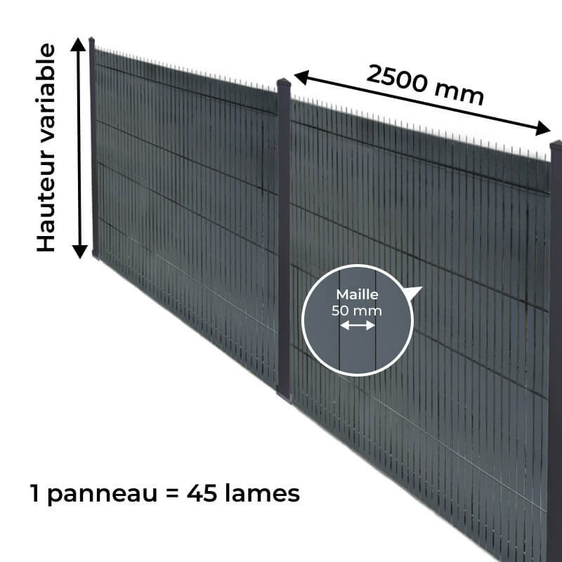 Schéma avec dimensions des lames occultantes en aluminium - Aluhome