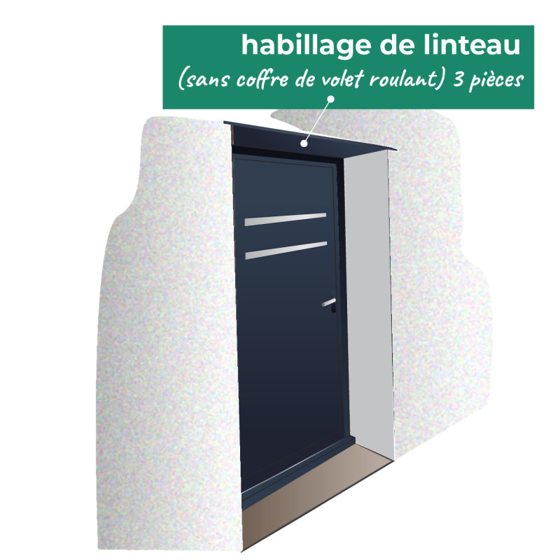 l'habillage de linteau en largeur 1m peut aussi être utilisé sur une porte d'entrée