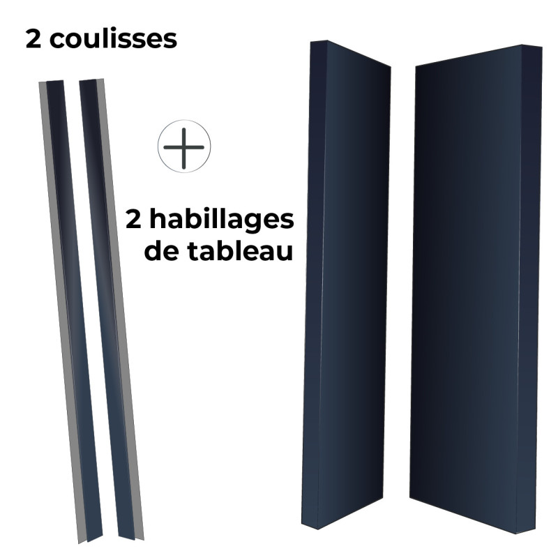 Kit comprenant 2 coulisses et 2 joues en alu pour protéger les côtés de votre fenêtre- ossature bois, parpaing, bardage