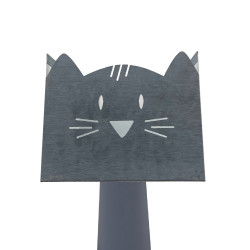 Boîte à eau en alu avec découpe Chat, petit modèle, couleur gris antique GA19
