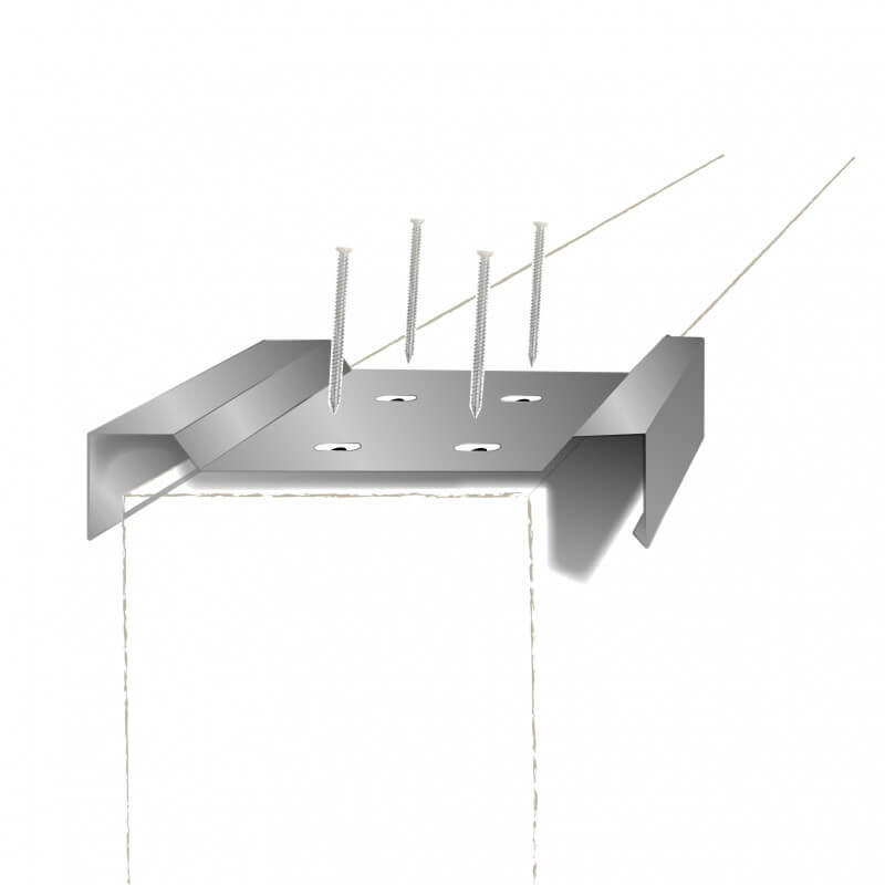 Schéma patte de fixation en alu pour couvertine