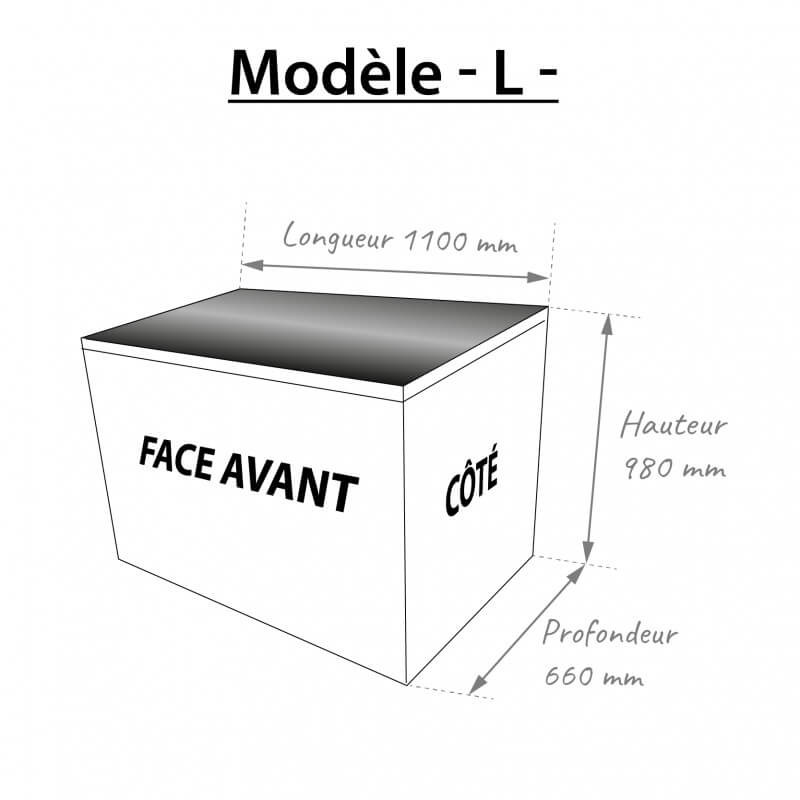 Dimensions du cache clim perfore modèle L
