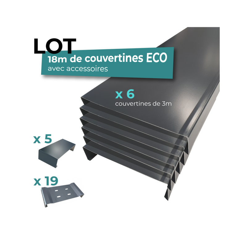18m de couvertines RAL 7016  alu 285mm de large