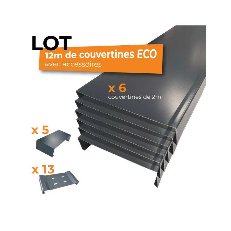 12m de couvertines RAL 7016  alu 285mm de large