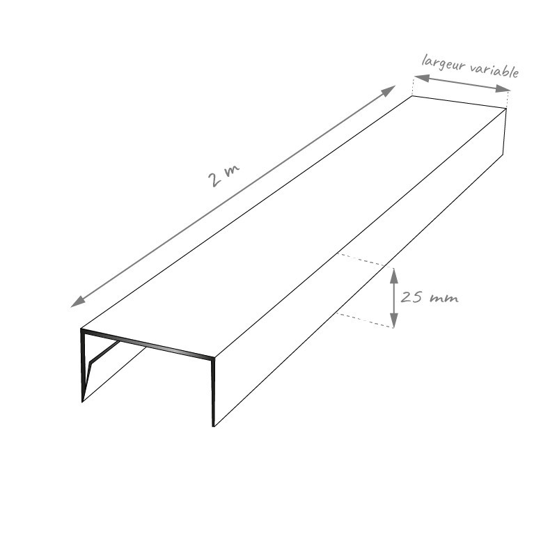 Schéma profil de finition en alu pour clôture