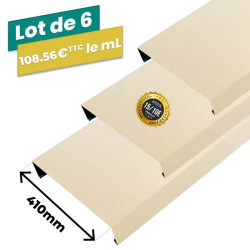 Lot de 6 couvertines 3M en alu - 410 mm - RAL 1015