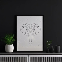 Tableau éléphant dans un salon