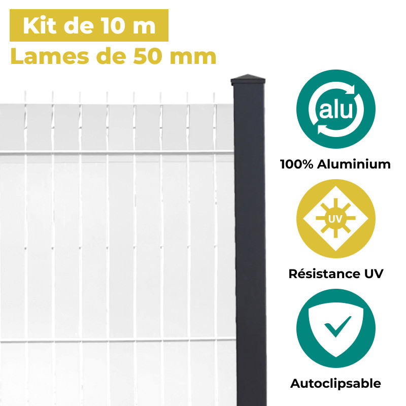 Brise vue aluminium RAL 9010