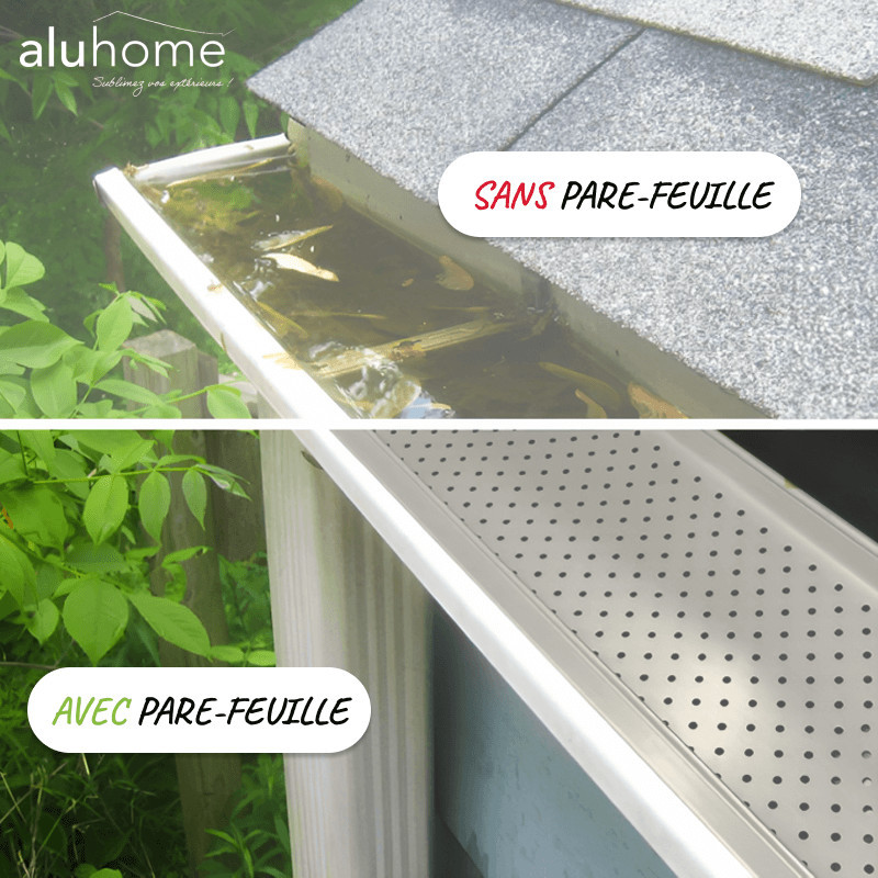 Pare-feuille pour gouttière en aluminium