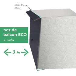 mise en situation du nez de balcon 3m ECO à coller au silicone