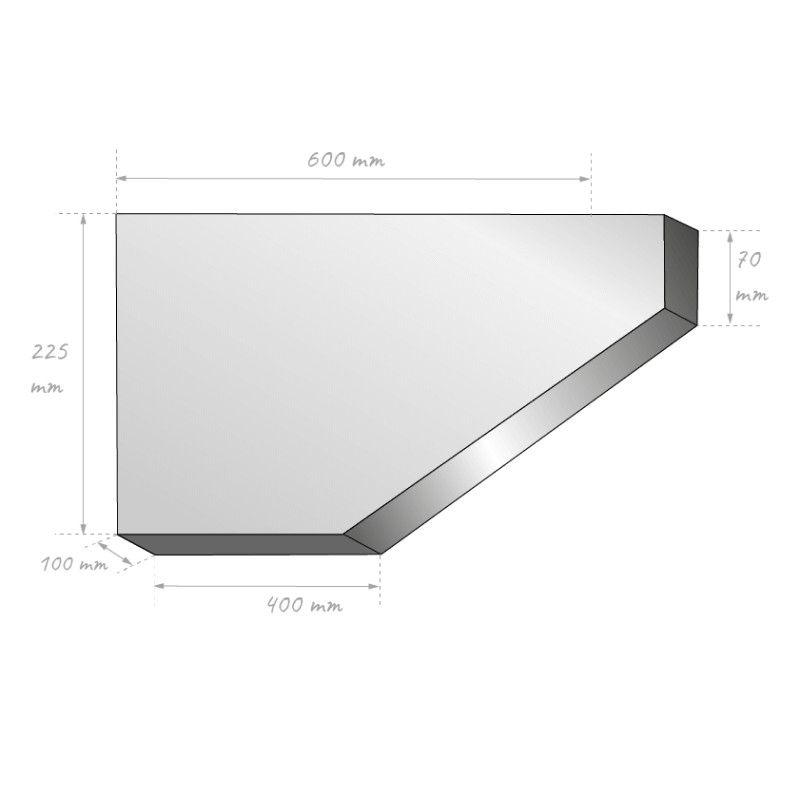 Schéma tête de panne aluminium avec dimensions
