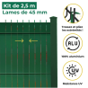 50 lamelles occultantes en alu vert sapin pour un panneau de 2,5m linéaire de grillage rigide 50 lamelles occultantes en alu vert sapin pour un panneau de 2,5m linéaire de grillage rigide