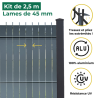 Lames d'occultation aluminium RAL 7016 - Aluhome pour grillage rigide avec maille de 45mm Lames d'occultation aluminium RAL 7016 - Aluhome pour grillage rigide avec maille de 45mm