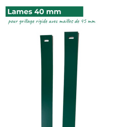 paire de lames d'extrémité pour grillage rigide de 45 mm de large - couleur vert sapin