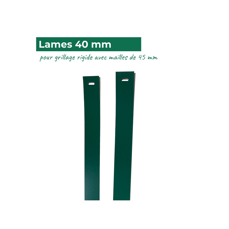 paire de lames d'extrémité pour grillage rigide de 45 mm de large - couleur vert sapin paire de lames d'extrémité pour grillage rigide de 45 mm de large - couleur vert sapin