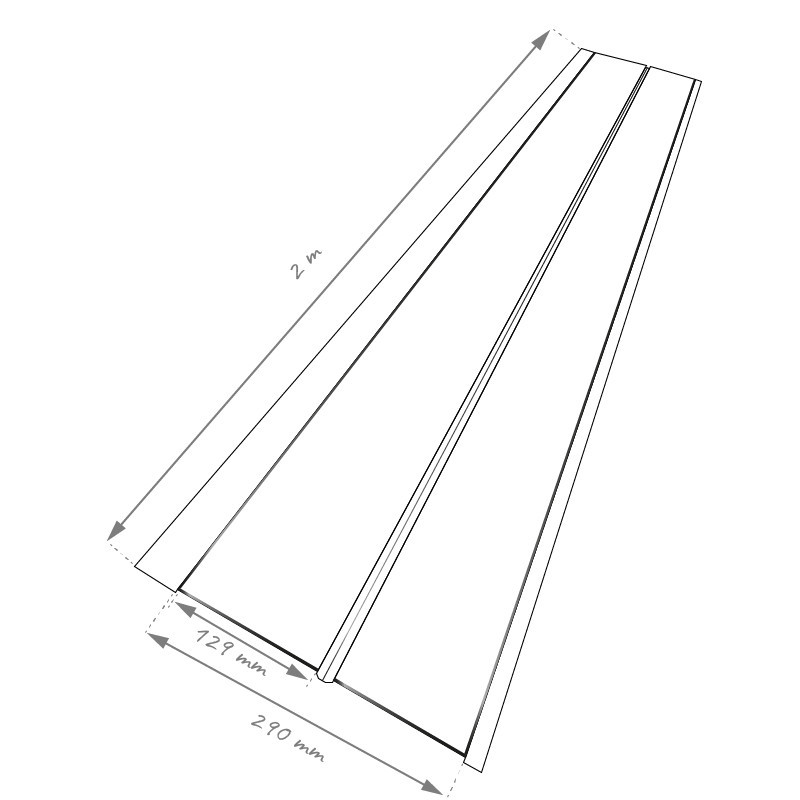 Sous face alu 2m dimensions