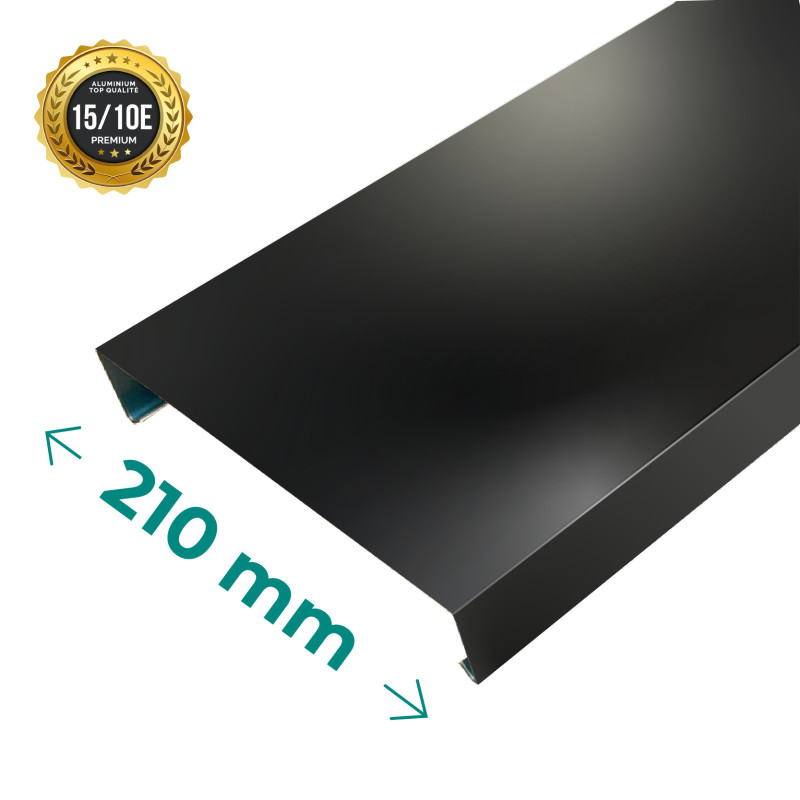 couvertine 3m en alu noir 9005 largeur 210 mm couvertine 3m en alu noir 9005 largeur 210 mm