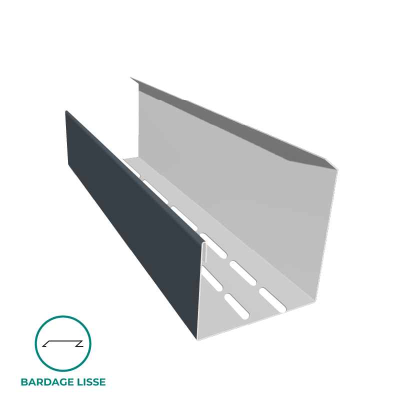 Coulisse ventilé pour bardage lames lisses couleur gris anthracite Coulisse ventilé pour bardage lames lisses couleur gris anthracite