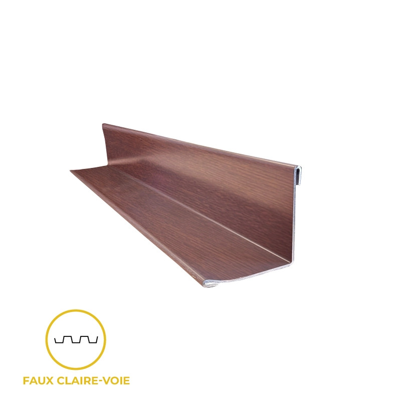Cornière de finition pour bardage faux claire voie 3M - chêne doré Cornière de finition pour bardage faux claire voie 3M - chêne doré