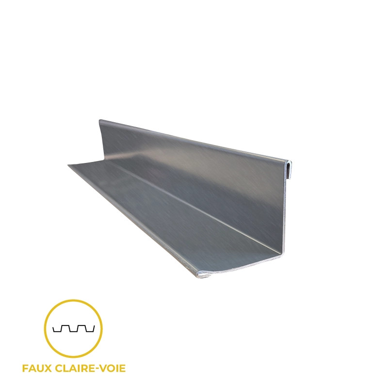 Cornière de finition pour bardage faux claire voie 3M - Gris antique Cornière de finition pour bardage faux claire voie 3M - Gris antique