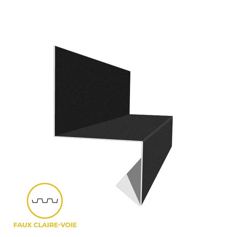 Profil goutte d'eau pour bardage faux claire voie - Noir graphite Profil goutte d'eau pour bardage faux claire voie - Noir graphite