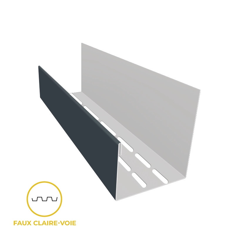 Coulisse ventilé pour bardage faux claire-voie couleur gris anthracite Coulisse ventilé pour bardage faux claire-voie couleur gris anthracite
