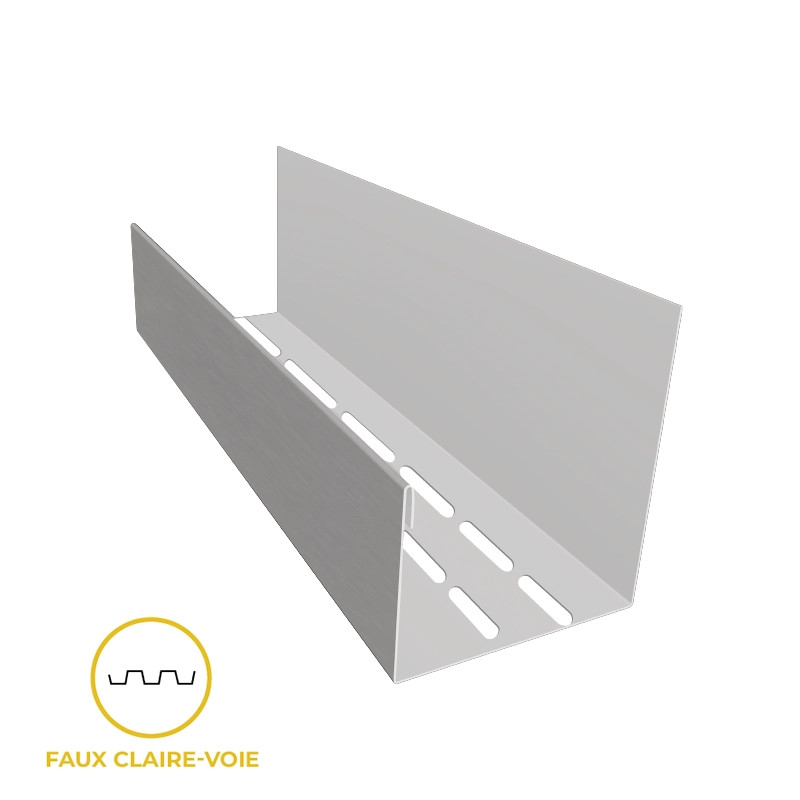 Coulisse ventilé pour bardage faux claire-voie couleur gris antique Coulisse ventilé pour bardage faux claire-voie couleur gris antique