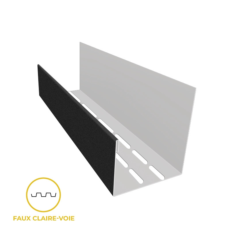 Coulisse ventilé pour bardage faux claire-voie couleur noir graphite Coulisse ventilé pour bardage faux claire-voie couleur noir graphite