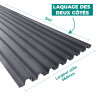 Plaque de bardage double laquage gris anthracite faux claire voie - 3ml Plaque de bardage double laquage gris anthracite faux claire voie - 3ml