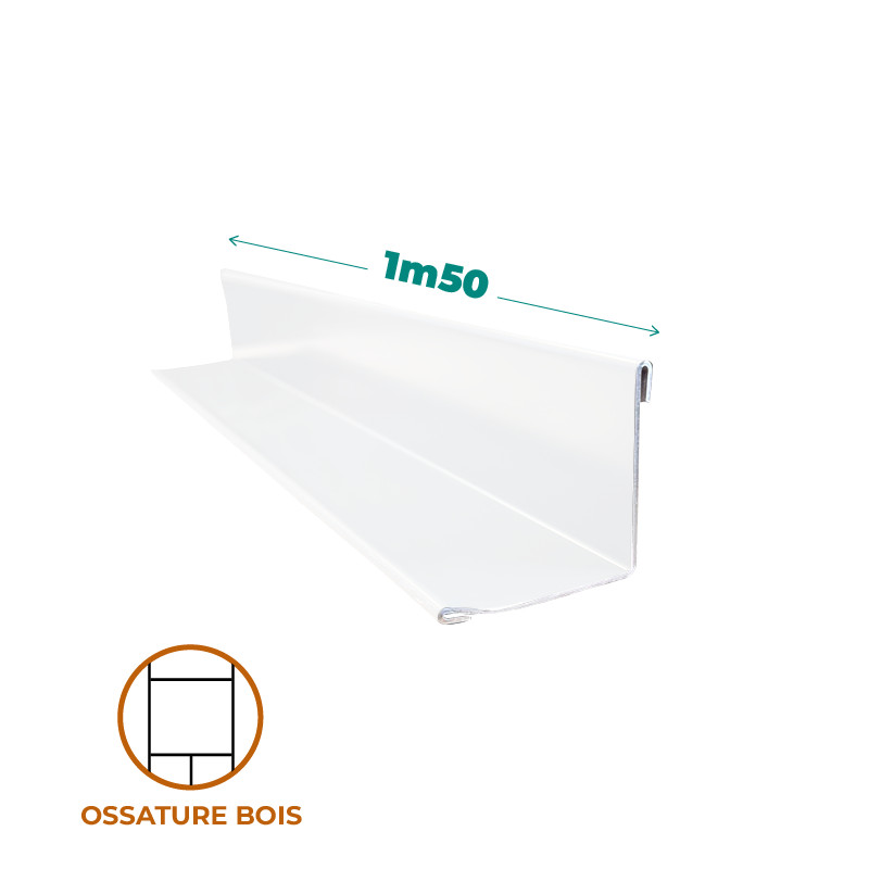 Profilé de finition 2 plis écrasés 1M50 - laquage intérieur Profilé de finition 2 plis écrasés 1M50 - laquage intérieur