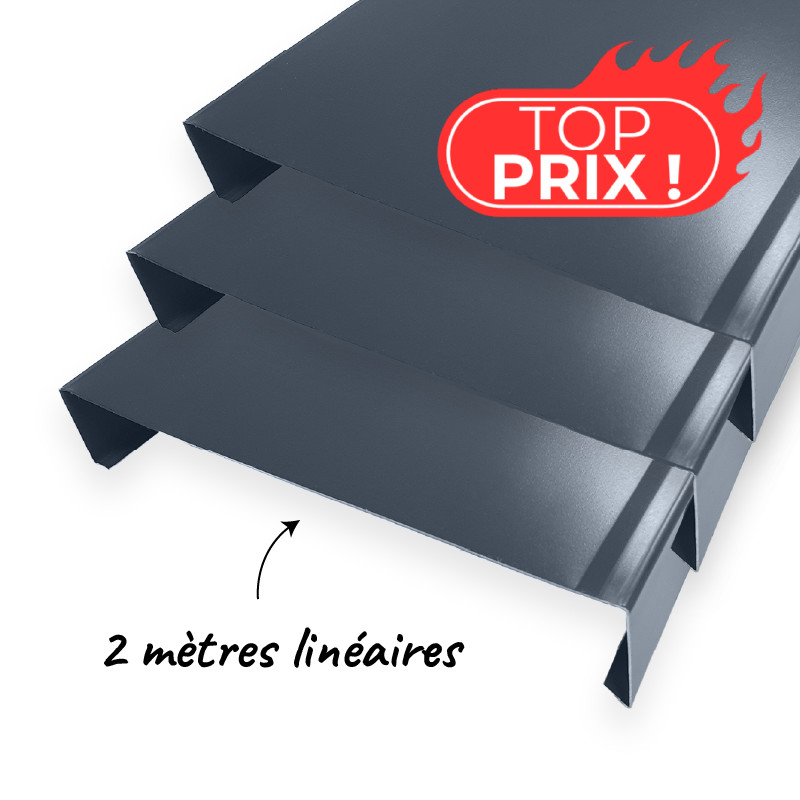 lot de 6 couvertines 2m ECO RAL 7016 en alu 8 10eme 270 mm lot de 6 couvertines 2m ECO RAL 7016 en alu 8 10eme 270 mm