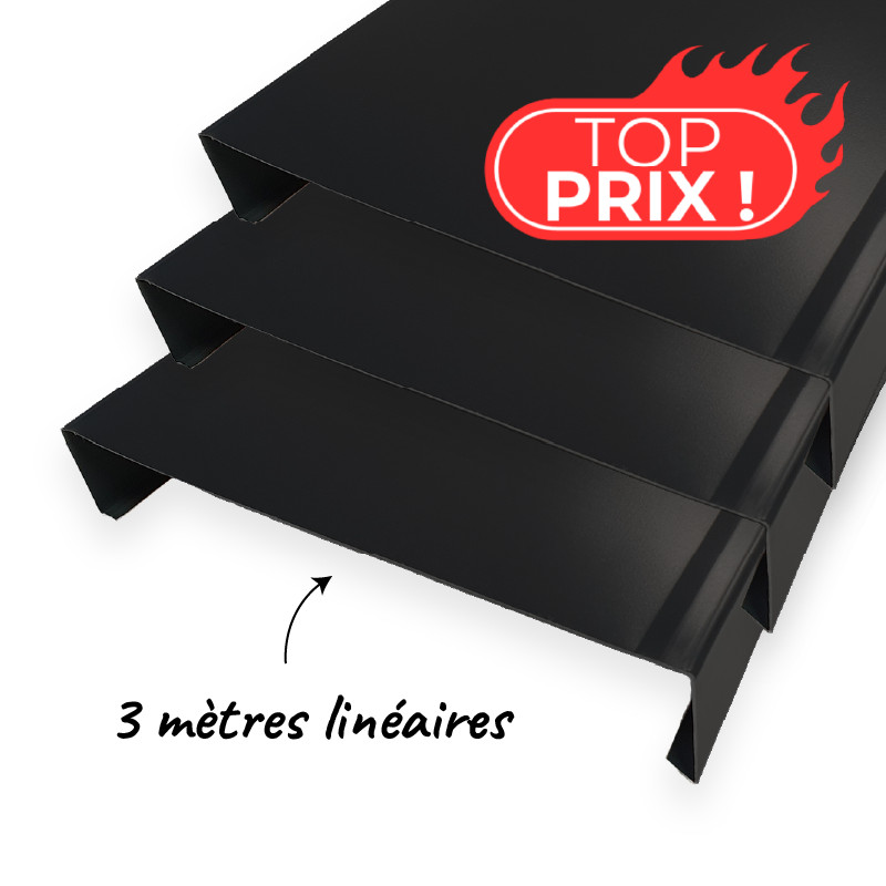 lot de 6 couvertines 3m ECO RAL 9005 en alu 8 10eme 270 mm lot de 6 couvertines 3m ECO RAL 9005 en alu 8 10eme 270 mm