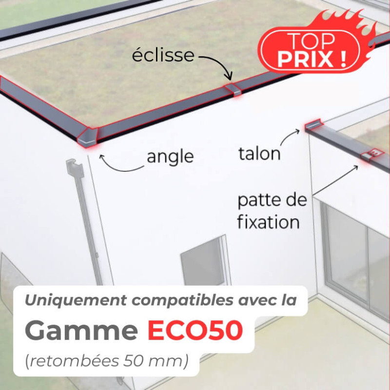 Eclisse aluminium pour couvertine Aluhome ECO Eclisse aluminium pour couvertine Aluhome ECO