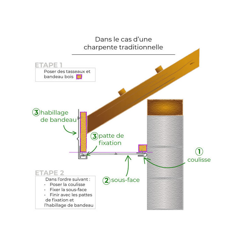 Coulisse ou couvre-joint en aluminium pour sous-face - 3 m - Aluhome Coulisse ou couvre-joint en aluminium pour sous-face - 3 m - Aluhome