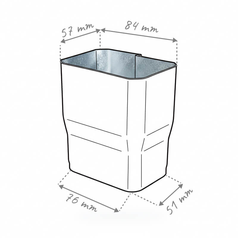 Manchon aluminium descente rectangulaire – Raccord descente gouttière