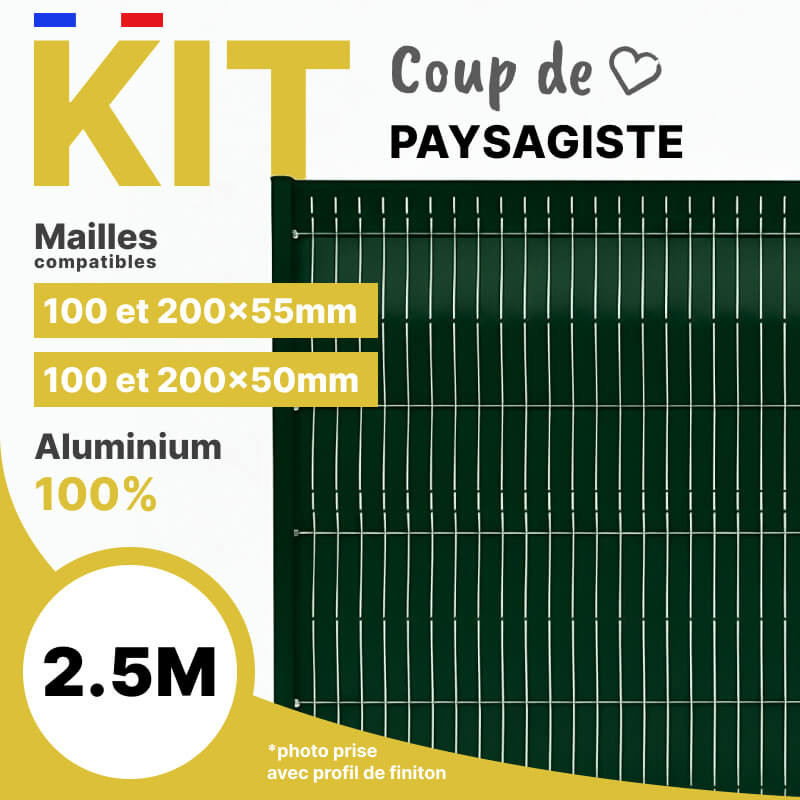Kit lames d'occultation 2m50 vert sapin en aluminium Kit lames d'occultation 2m50 vert sapin en aluminium