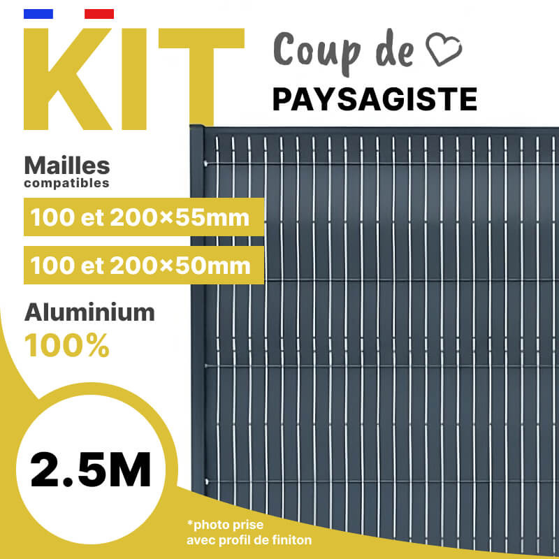 Kit de lames d'occultation paysagiste gris anthracite RAL 7016 en aluminium Kit de lames d'occultation paysagiste gris anthracite RAL 7016 en aluminium