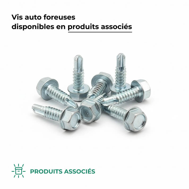 Vis auto foreuses pour crochet chevron lors de la pose de gouttière alu