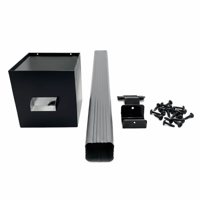 Kit Boîte à Eau & Descente Alu rectangulaire 60x80 - Plain-pied | Aluhome